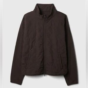 GapFit by Gap True Black Mock Neck Woven Quilted Jacket | Size: XL